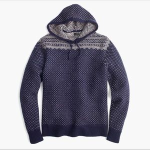 JCrew Lambswool Fair Isle Hoodie
